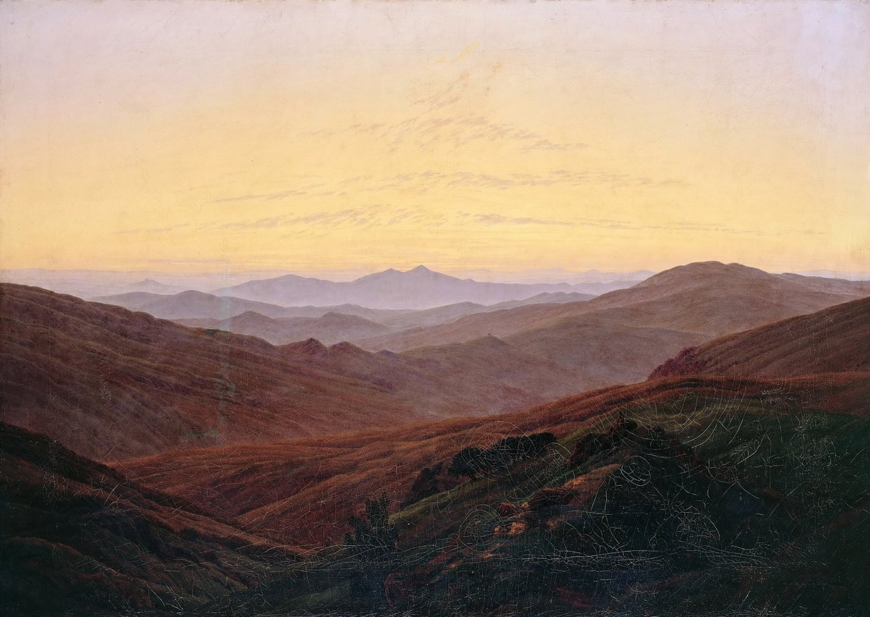 Krkonoše / Před východem slunce v horách tekijältä Caspar David Friedrich