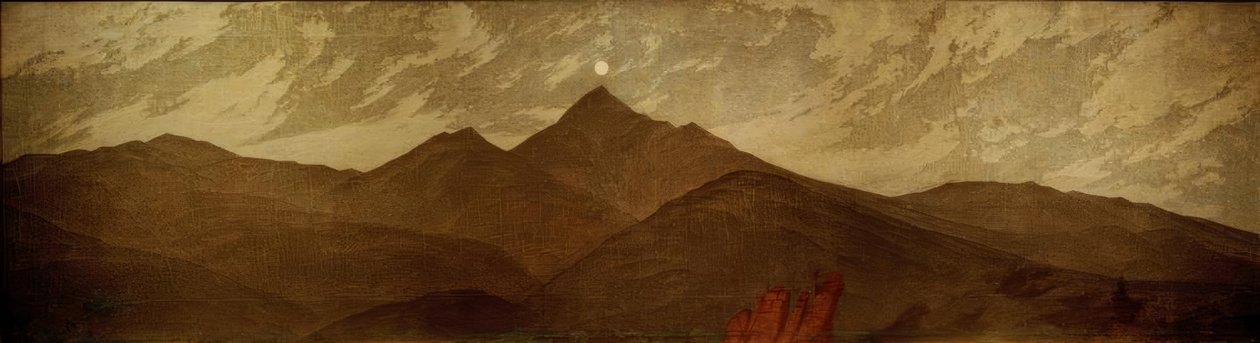 Mond über dem Riesengebirge tekijältä Caspar David Friedrich