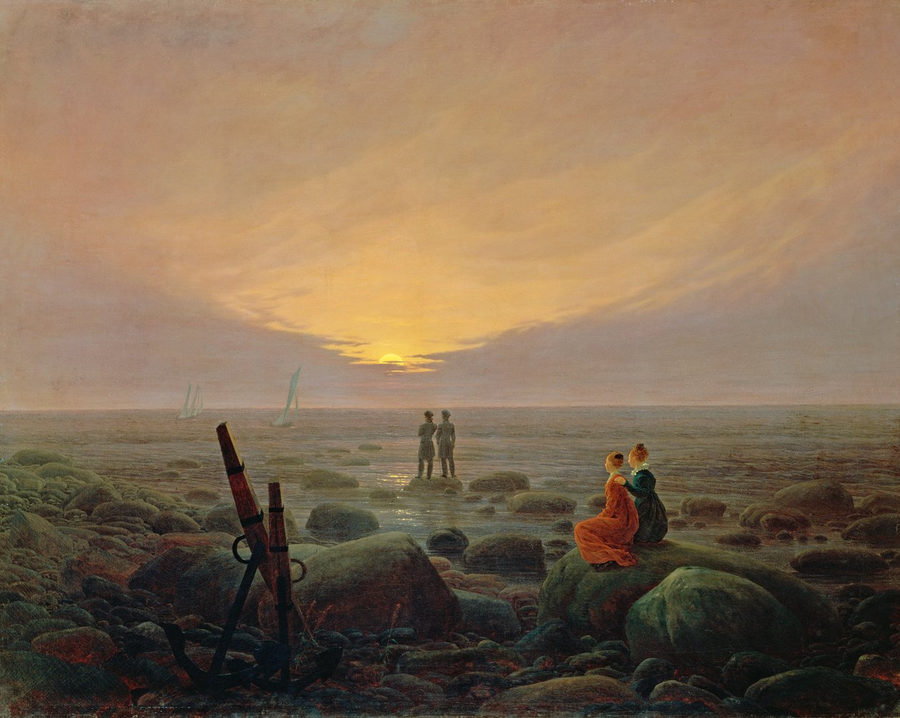 Kuu nousee meren yli tekijältä Caspar David Friedrich