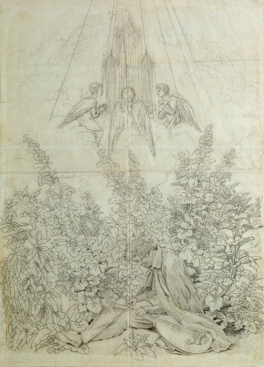Muusion unelma (liitu paperille) tekijältä Caspar David Friedrich