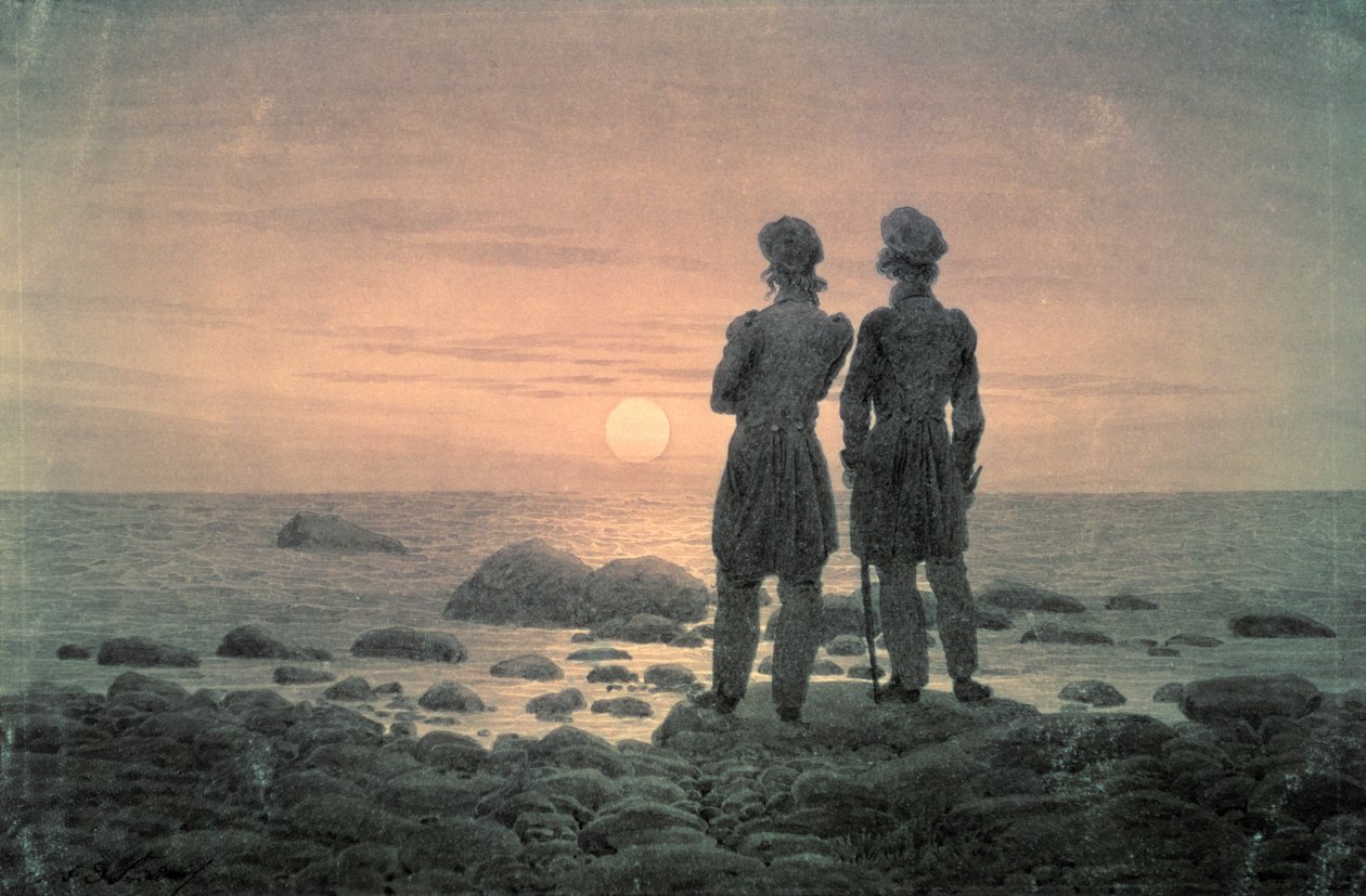 Kaksi miestä meren rannalla tekijältä Caspar David Friedrich