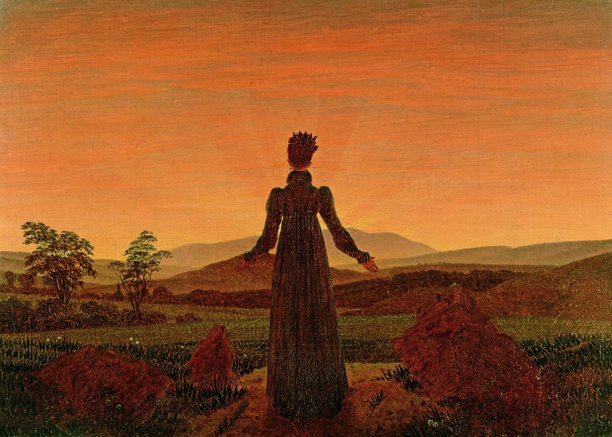 Nainen aamunkoitteessa tekijältä Caspar David Friedrich