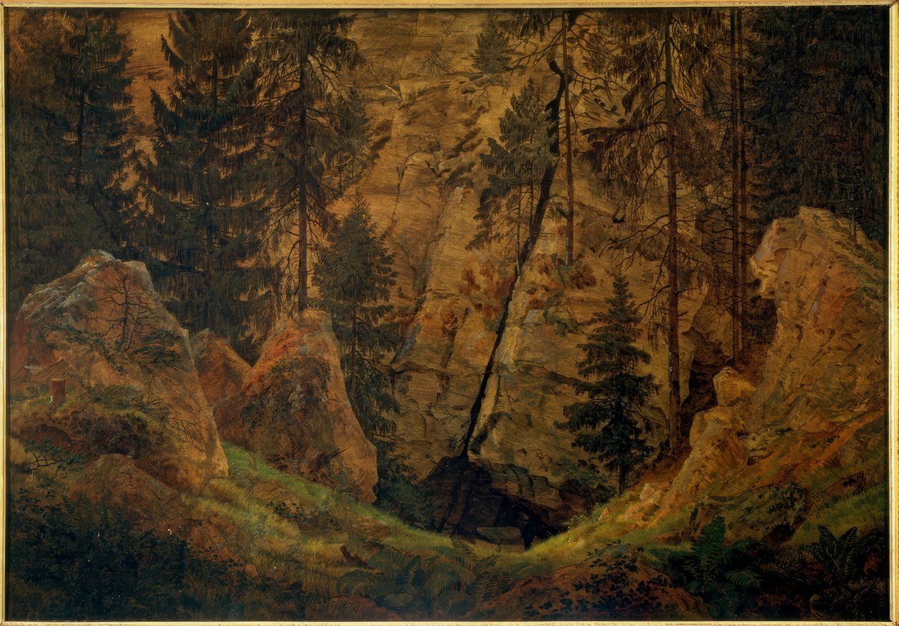 Felsental (Das Grab des Arminius) tekijältä Caspar David Friedrich