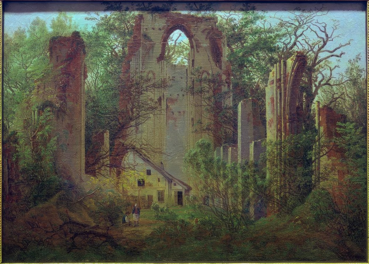 Eldenan luostarin rauniot Greifswaldin lähellä tekijältä Caspar David Friedrich