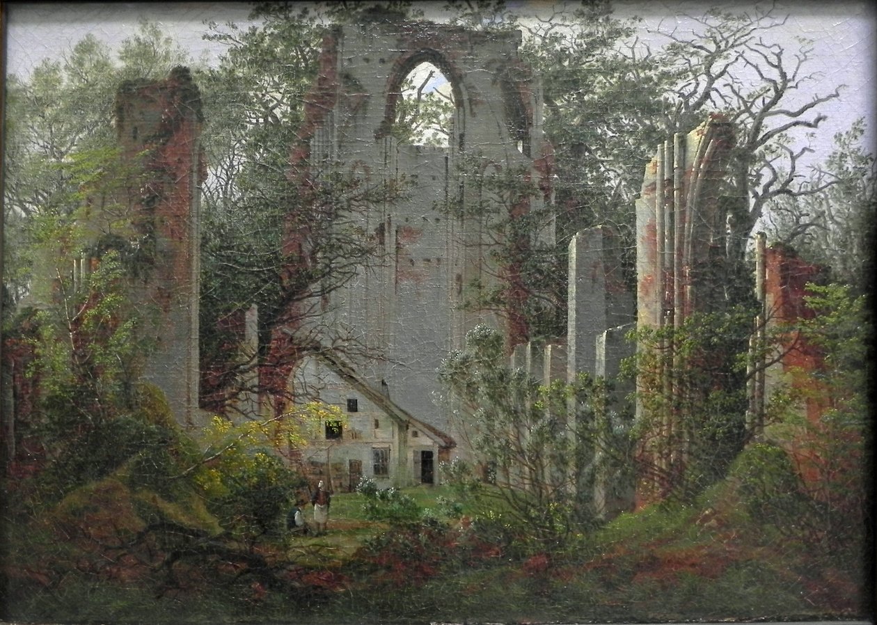 Eldenan luostarin rauniot Greifswaldin lähellä tekijältä Caspar David Friedrich