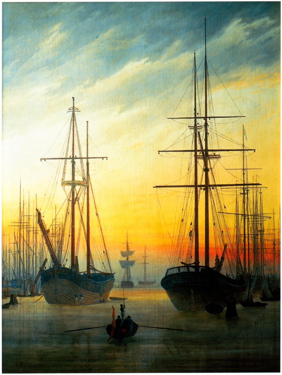 Näkymä satamaan tekijältä Caspar David Friedrich