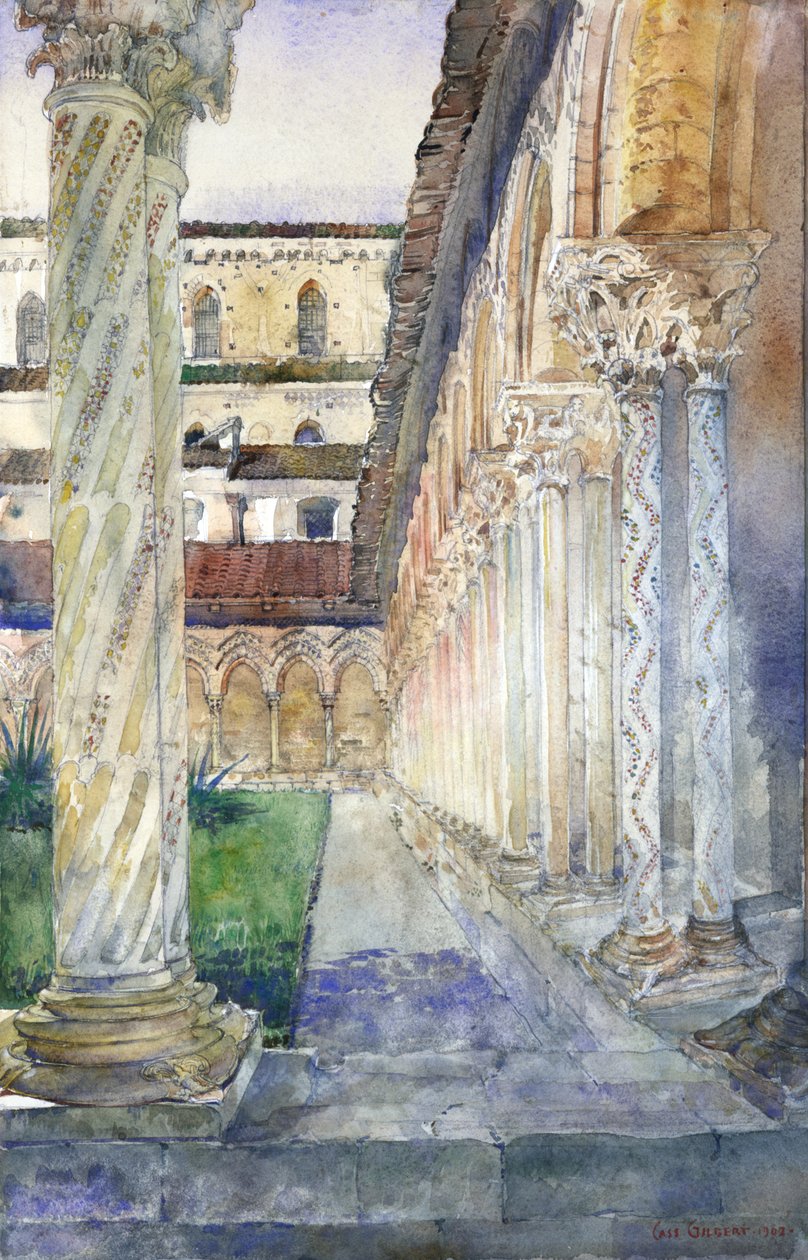 Katedraali Monrealessa, Sisiliassa, 1902. tekijältä Cass Gilbert