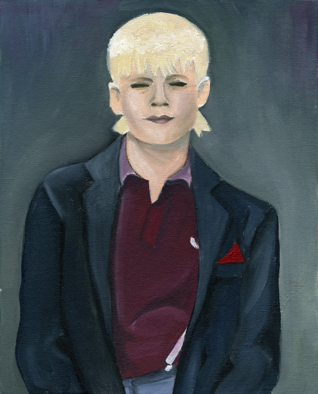 Skinhead-tyttö, 2005 (öljy kankaalle) tekijältä Cathy Lomax