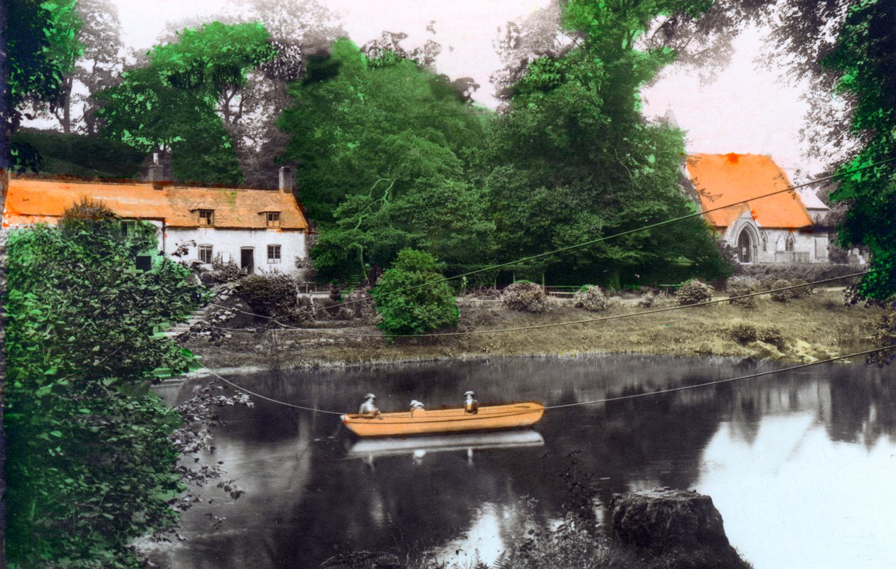 Erbistockin lautta ja kirkko, Wrexham, 1926. tekijältä Cavenders Ltd