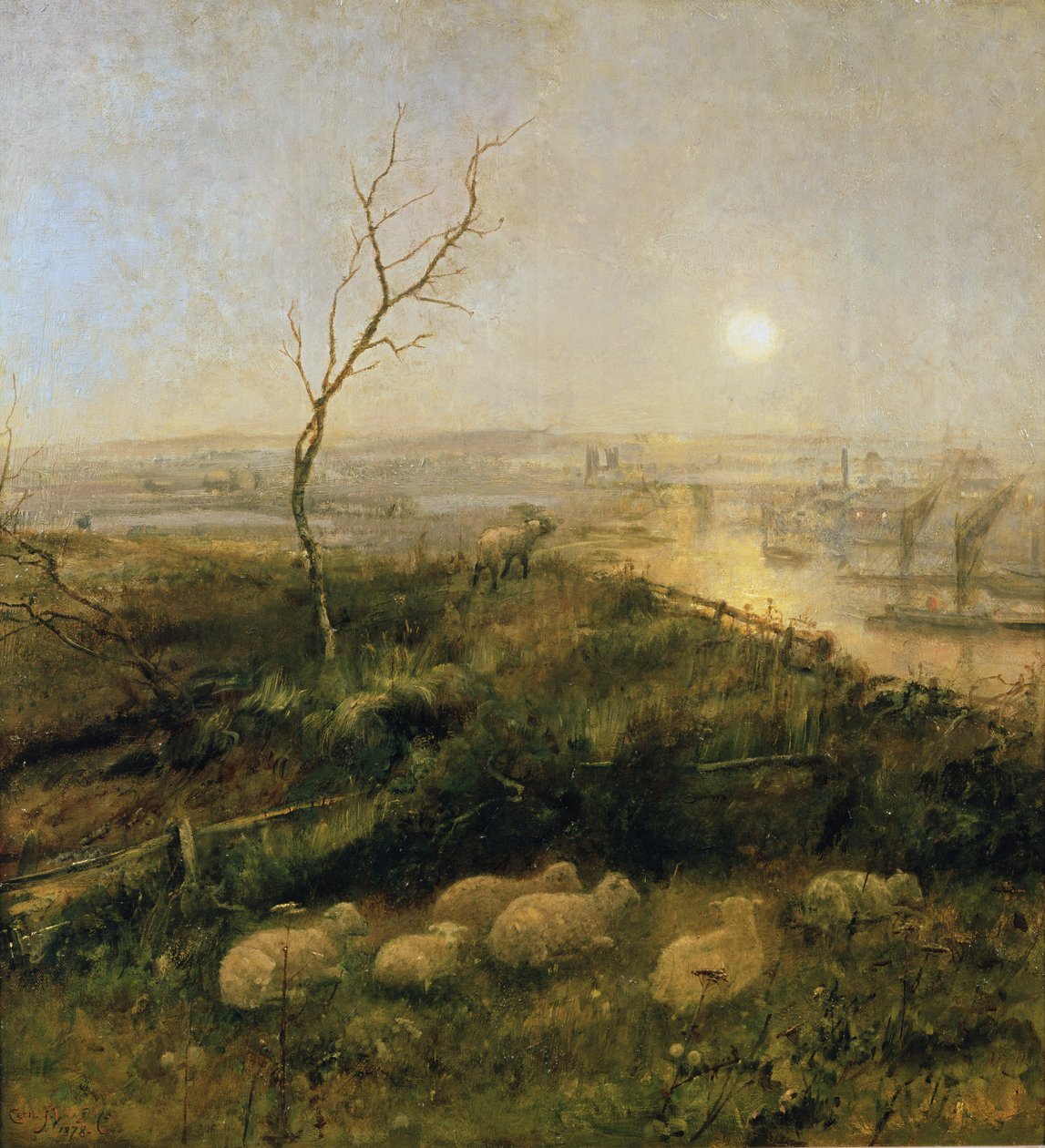 Strayed, Moonlight Pastoral, 1878 tekijältä Cecil Gordon Lawson