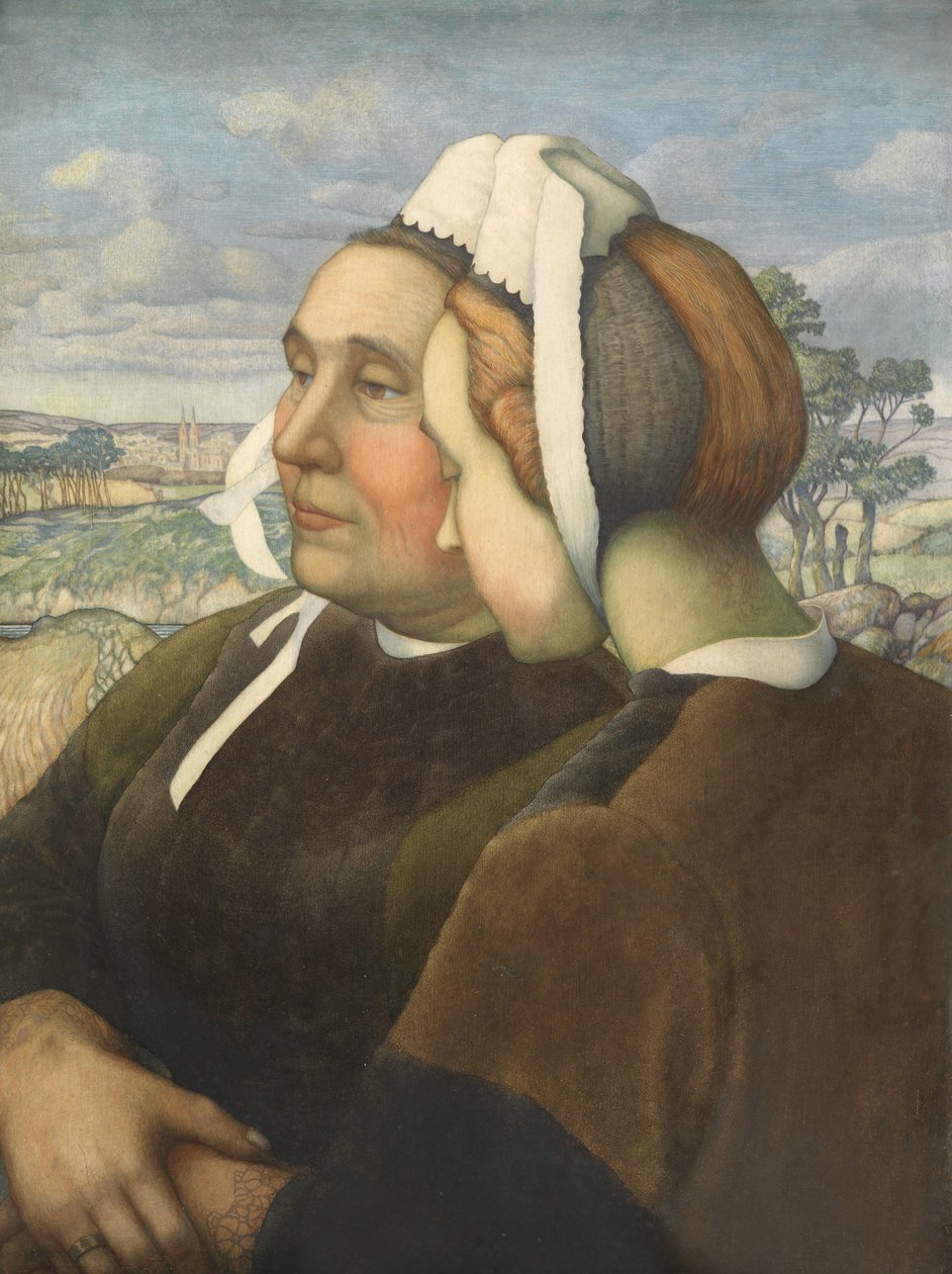 Bretagnelaiset uskottelevat, noin 1908 (tempera paneelille). tekijältä Cecil J. Webb