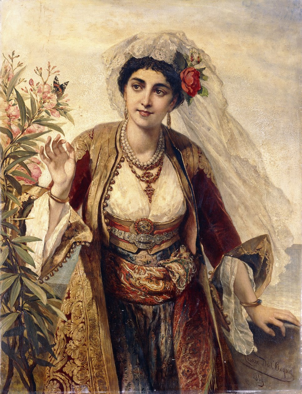 Eksoottinen kaunotar, 1869 tekijältä Cesare Felix dell Acqua