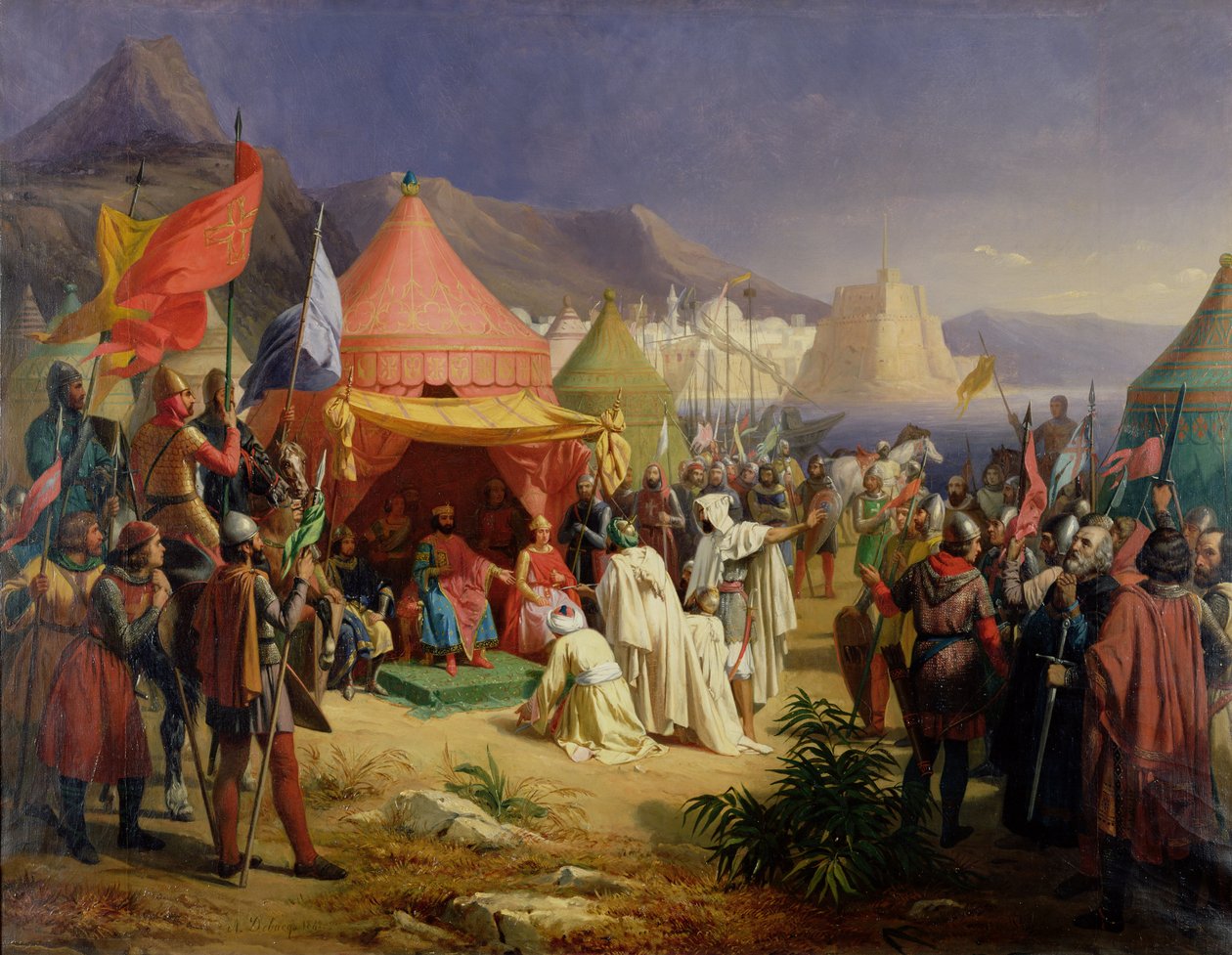 Tripolin valloitus, huhtikuu 1102, 1842 tekijältä Charles Alexandre Debacq