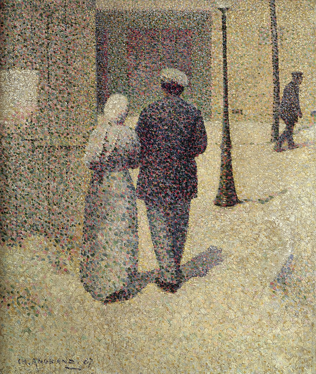 Pariskunta kadulla, 1887 tekijältä Charles Angrand