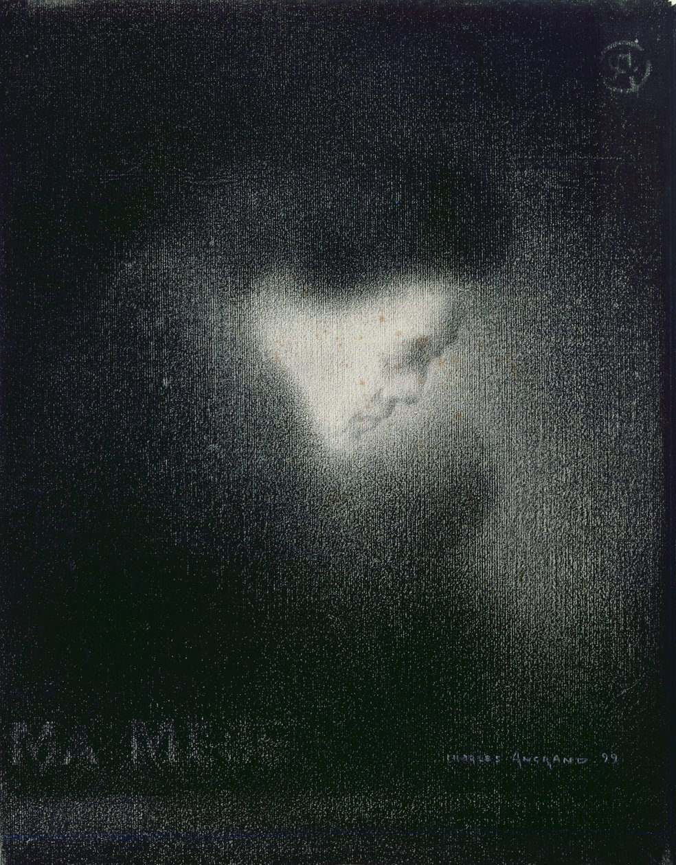Äitini, 1899 (hiili paperilla) tekijältä Charles Angrand