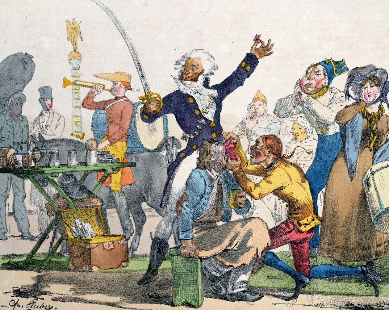 "Toothache", karikatyyri "Album Comique de Pathologie", 1823 tekijältä Charles Aubry
