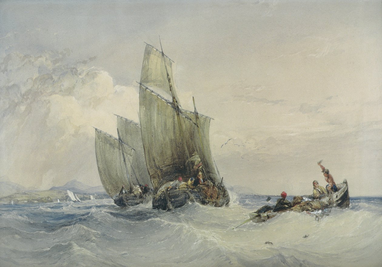 Kalastusveneet, 1800-luku tekijältä Charles Bentley