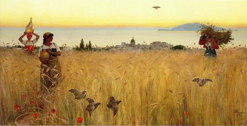 Naiset vehnäpelloilla, Anacapri tekijältä Charles Caryl Coleman