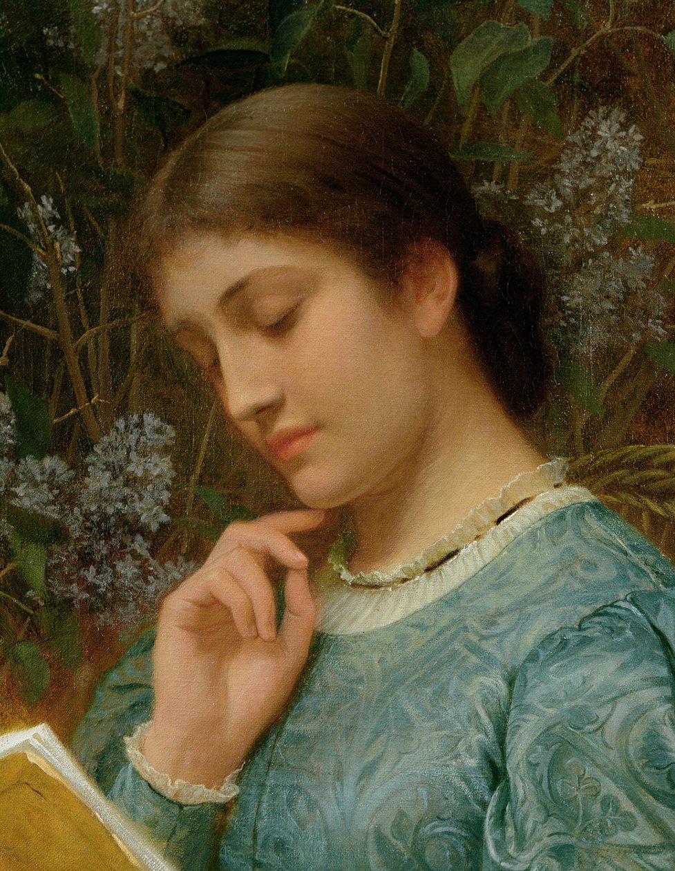 Tyttö lukee (ehkä Kate Dickens) tekijältä Charles Edward Perugini