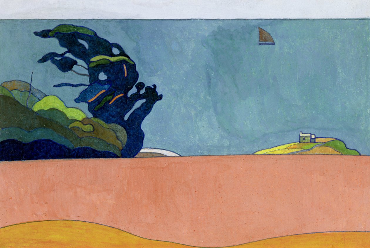 Pouldun maisema, n. 1892 tekijältä Charles Filiger