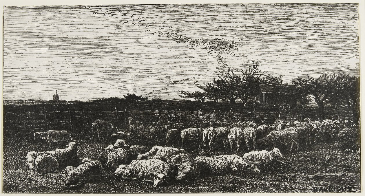 Grand Parc a Moutons, 1862 tekijältä Charles Francois Daubigny