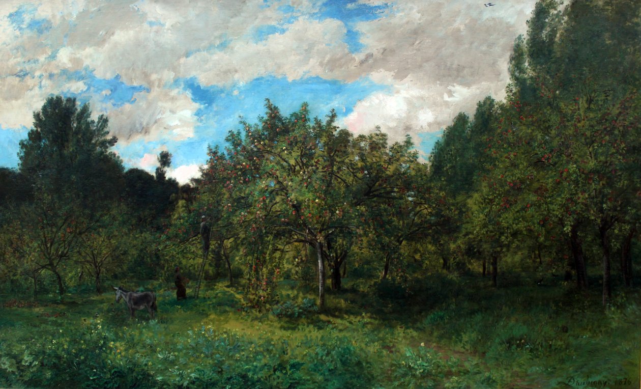 Ranskan hedelmätarha sadonkorjuuaikana tekijältä Charles Francois Daubigny