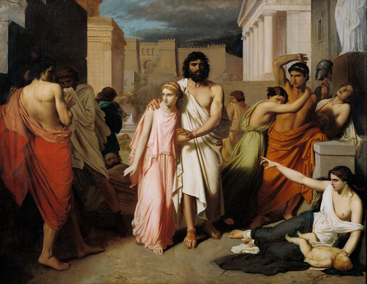 Oidipus ja Antigone tai Theban rutto tekijältä Charles François Jalabert
