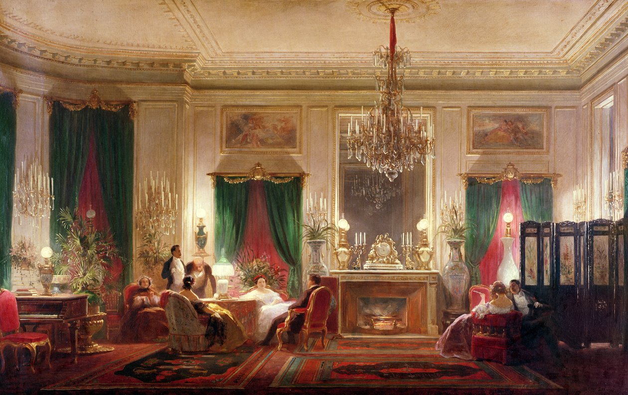 Prinsessa Mathilde Bonaparten salonki (1820-1904) Rue de Courcelles, Pariisi, 1859 tekijältä Charles Giraud