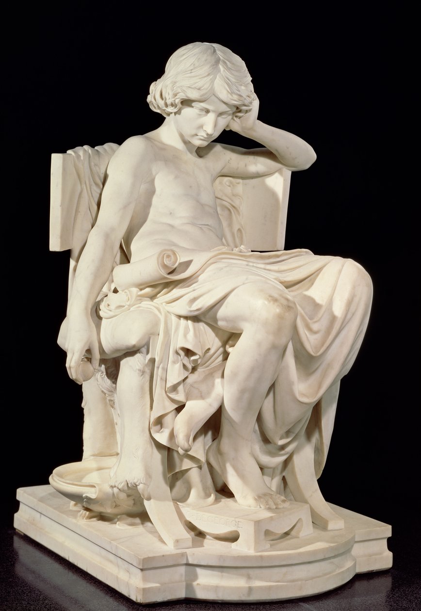 Nuori Aristoteles, 1870 (marmori) tekijältä Charles Jean Marie Degeorge