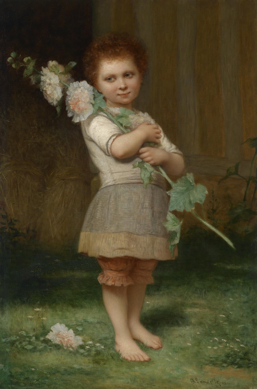Mädchen mit einem Malvenzweig tekijältä Charles Landelle