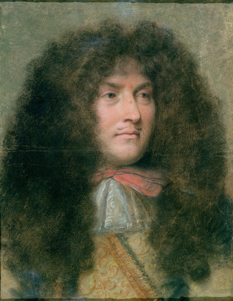 Muotokuva Ludvig XIV:stä (1638-1715), Ranskan kuningas (pastelli paperille) tekijältä Charles Le Brun