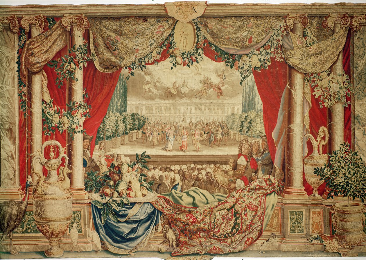 Tammikuu Louvre, kuvakudossarjasta "The Months or Royal Residences", tuotettu Louis XIV:n Gobelins Workshopissa (kuvakudos) tekijältä Charles Le Brun