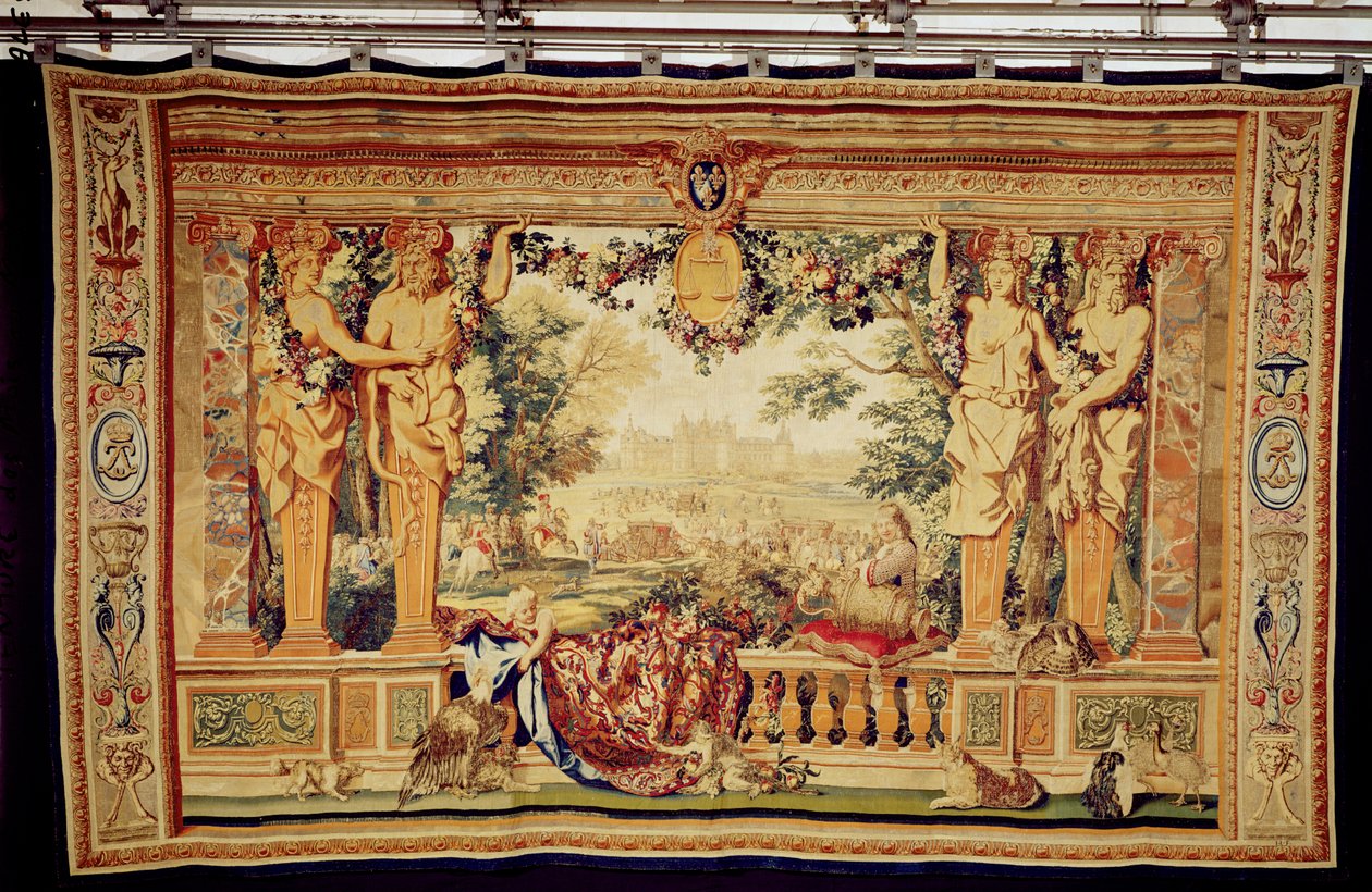 The Month of September Chateau of Chambord, kuvakudossarjasta "The Months or Royal Residences", tuotettu Louis XIV:n Gobelins Workshopissa (kuvakudos) tekijältä Charles Le Brun