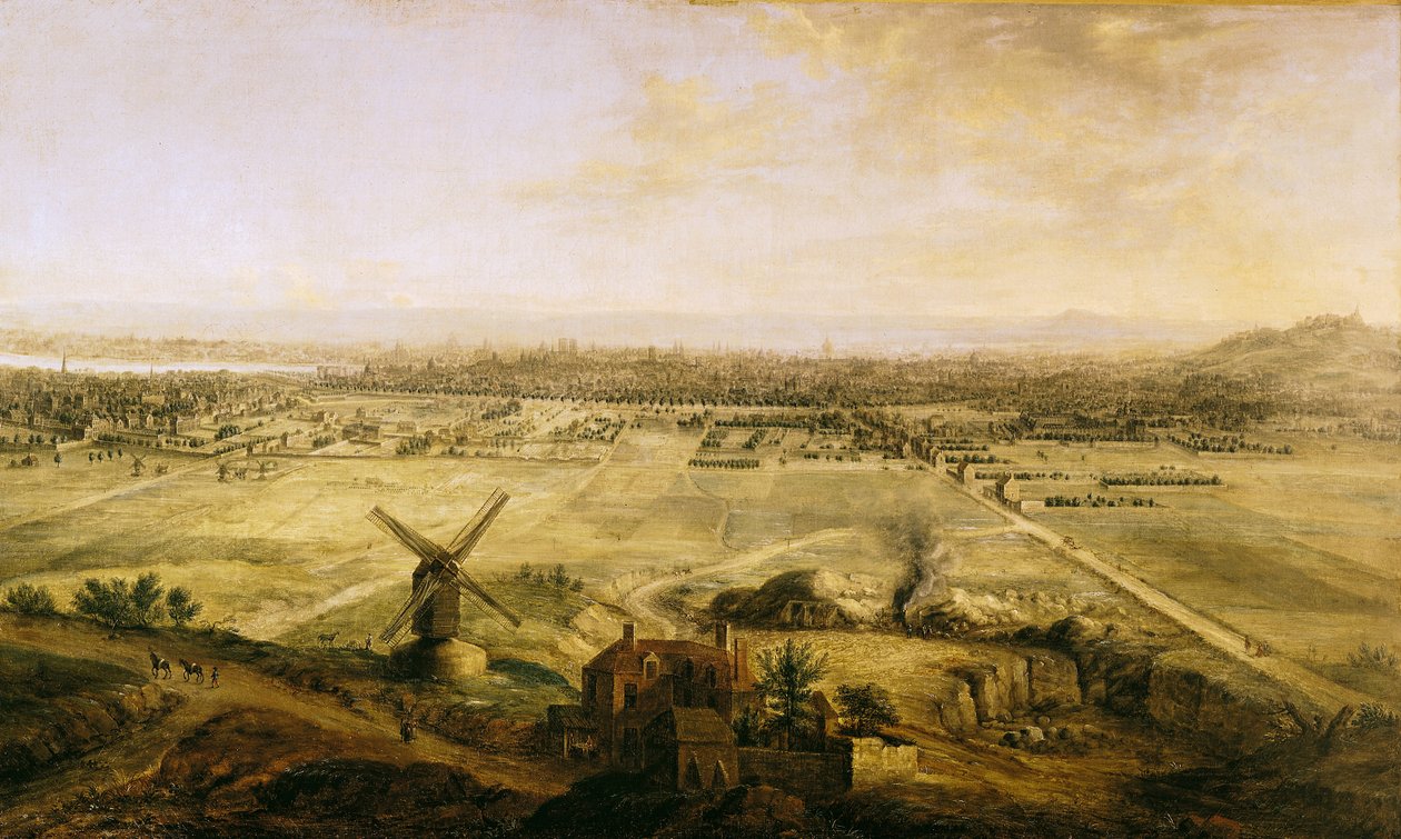 Näkymä Pariisiin Bellevillestä, 1738 tekijältä Charles Leopold Grevenbroeck