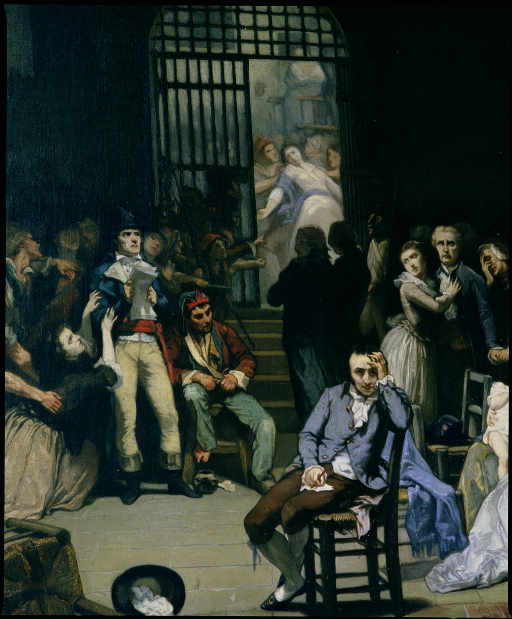 Terrorin viimeisten uhrien kutsu, 7-9 Thermidor, vuosi 2 (25.-27.7.1794), vuoden 1850 jälkeen (yksityiskohta, katso myös 164363) tekijältä Charles Louis Lucien Muller