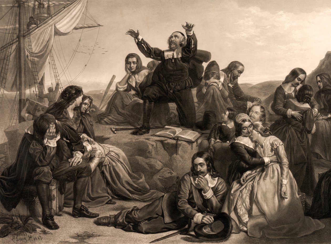 Pyhiinvaeltajien isien lähtö, 1620 tekijältä Charles Lucy