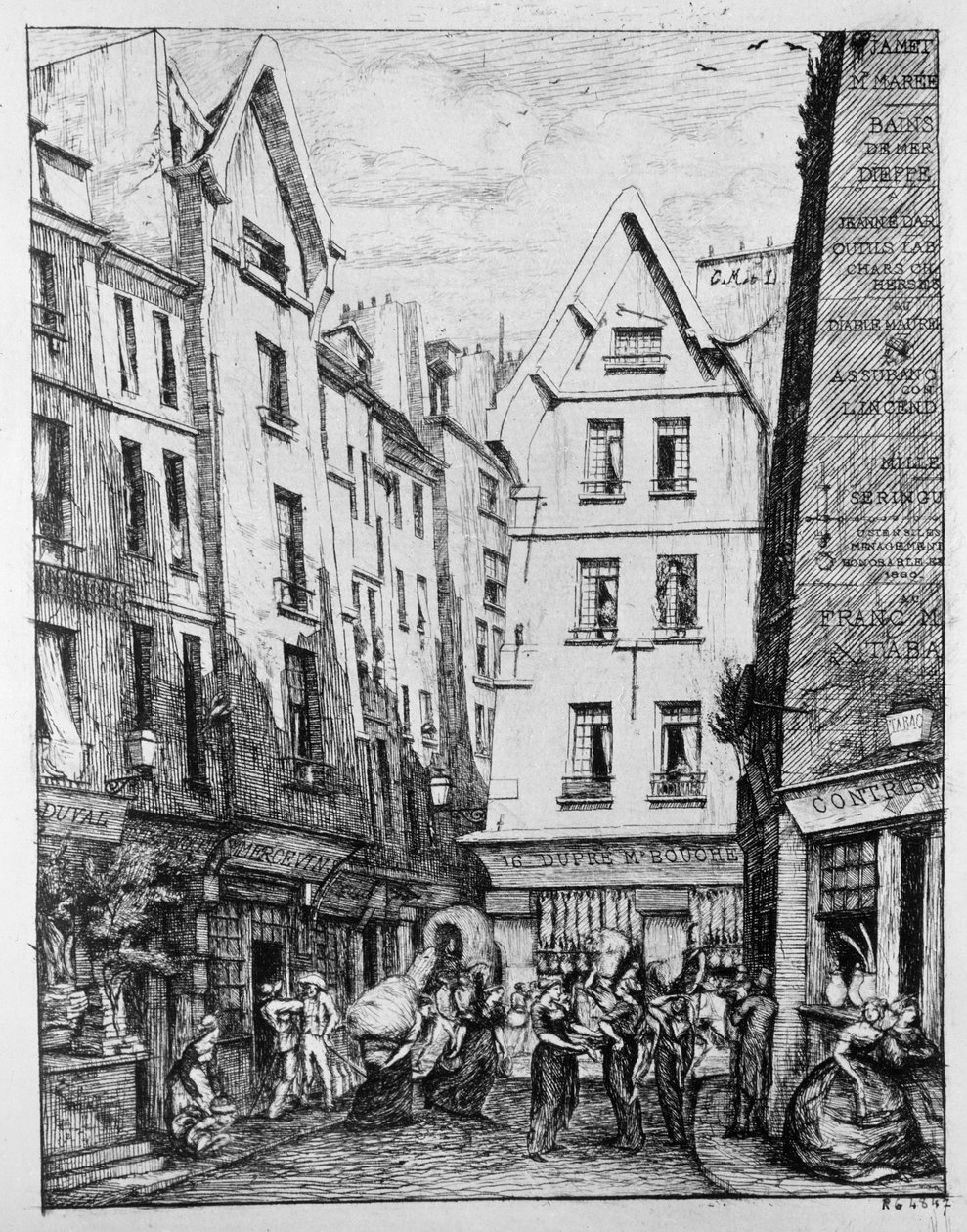 Rue Pirouette, 1860 tekijältä Charles Meryon