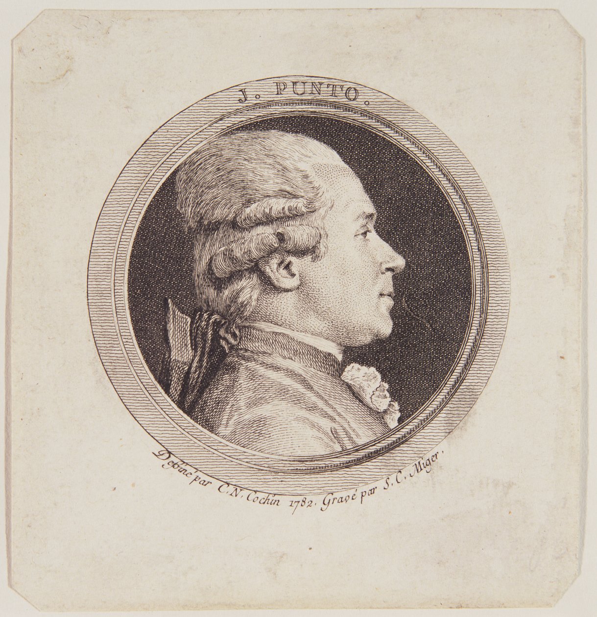 Simon Charles Migerin (1736-1820) kaivertama Giovanni Punton (1746-1803) muotokuva 1782 tekijältä Charles Nicolas II Cochin