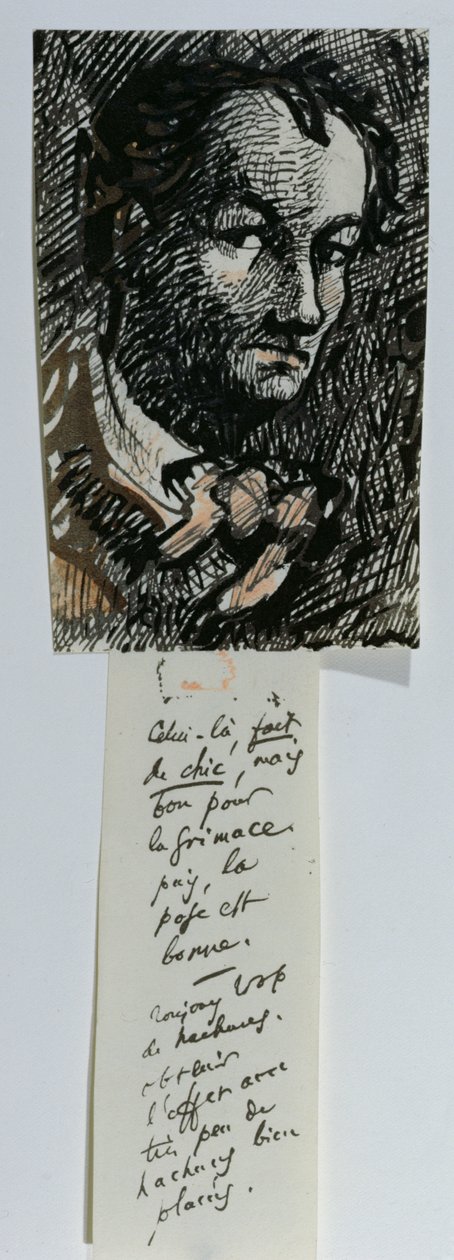 Omakuva (muste ja värillinen liitu paperille) tekijältä Charles Pierre Baudelaire