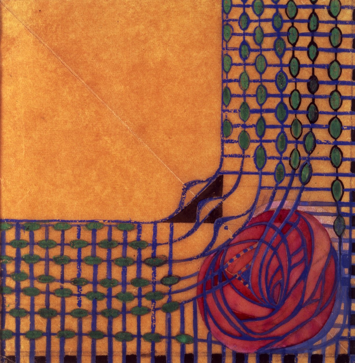 Tekstiilisuunnittelu, n.1915 tekijältä Charles Rennie Mackintosh