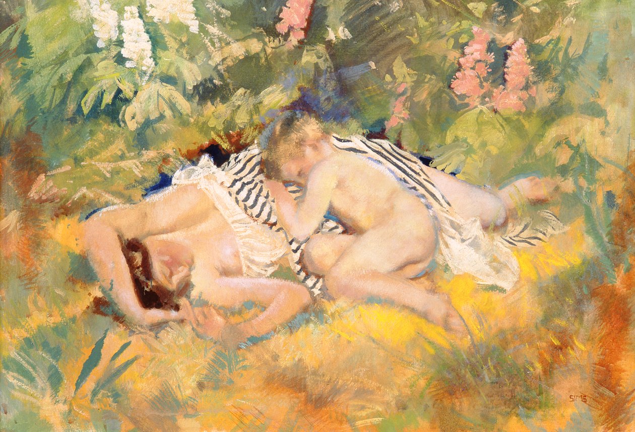 Kesä (wc, vartaloväri ja tempera paperilla) tekijältä Charles Sims