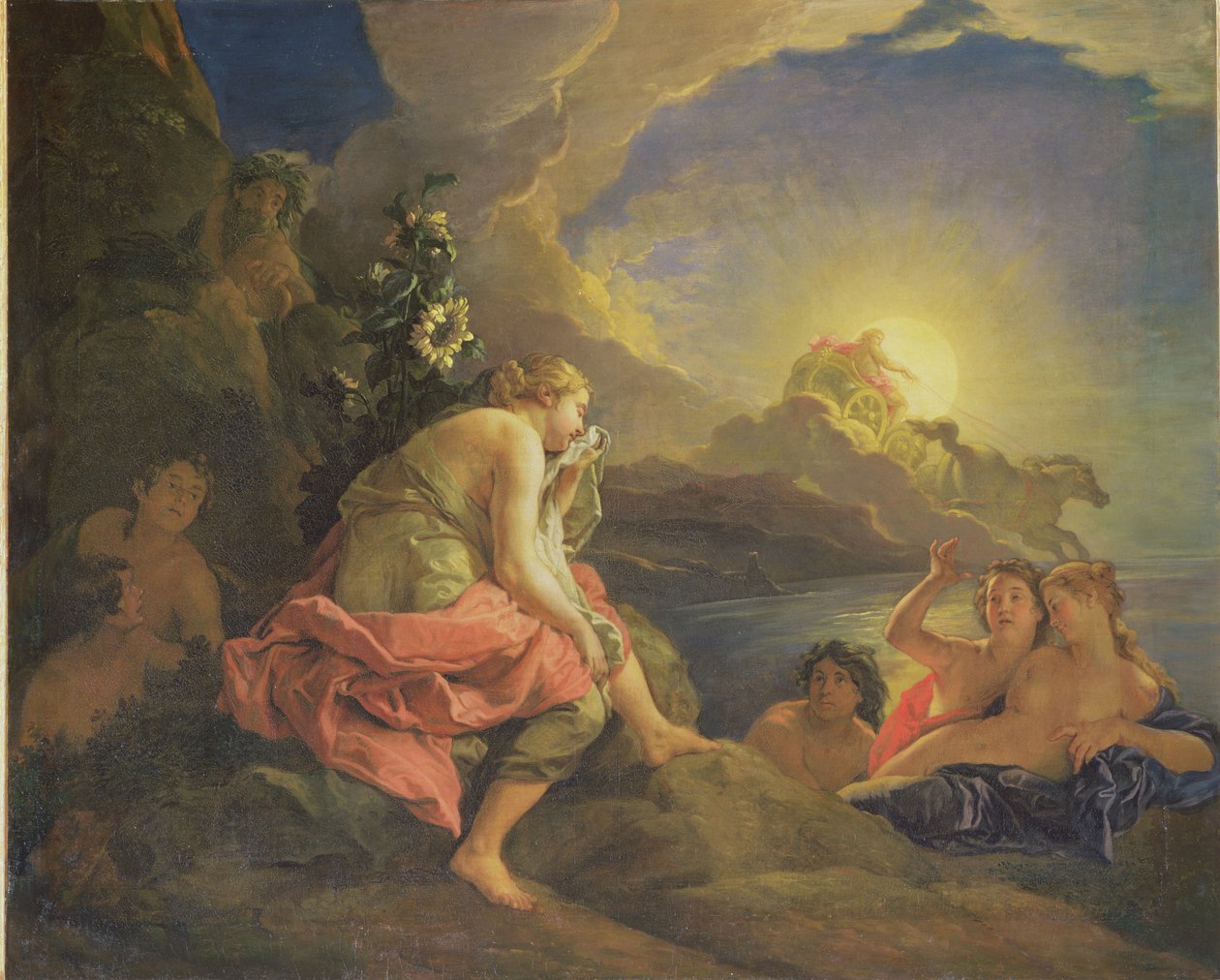 Clytie muuttui auringonkukana, 1688 tekijältä Charles de la Fosse