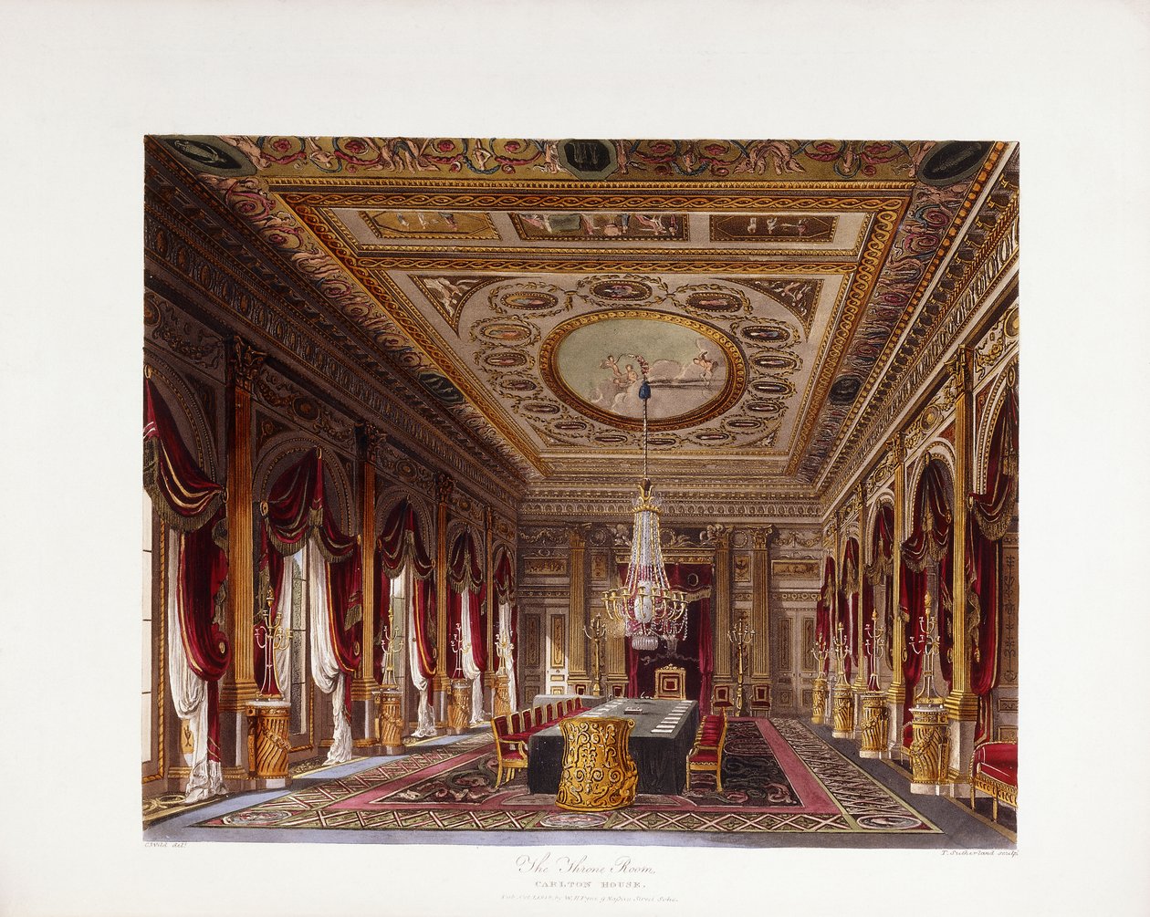 The Throne Room, Carlton House tekijältä Charles (after) Wild