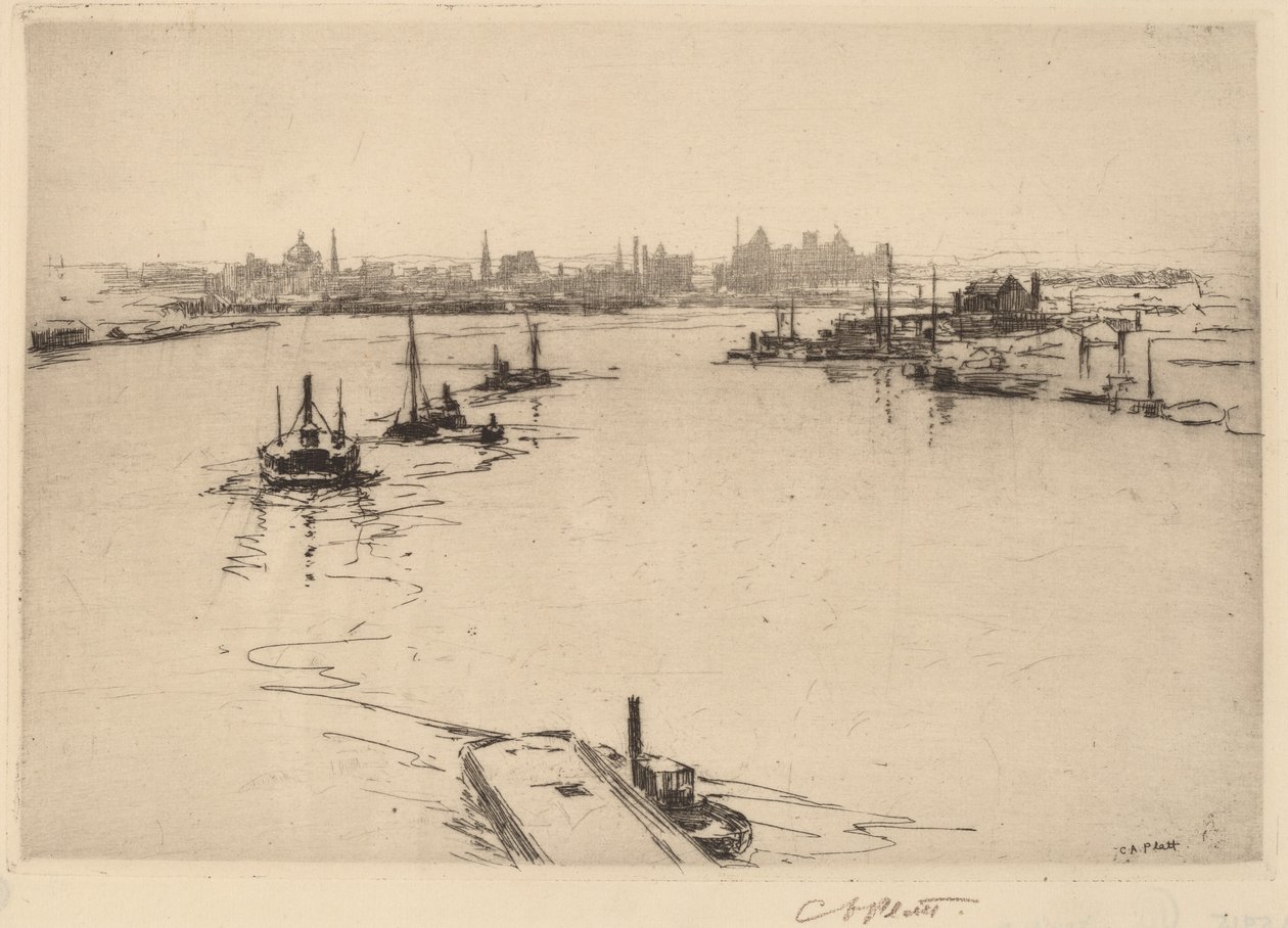 Williamsburg sillalta (Sketch) tekijältä Charles A. Platt