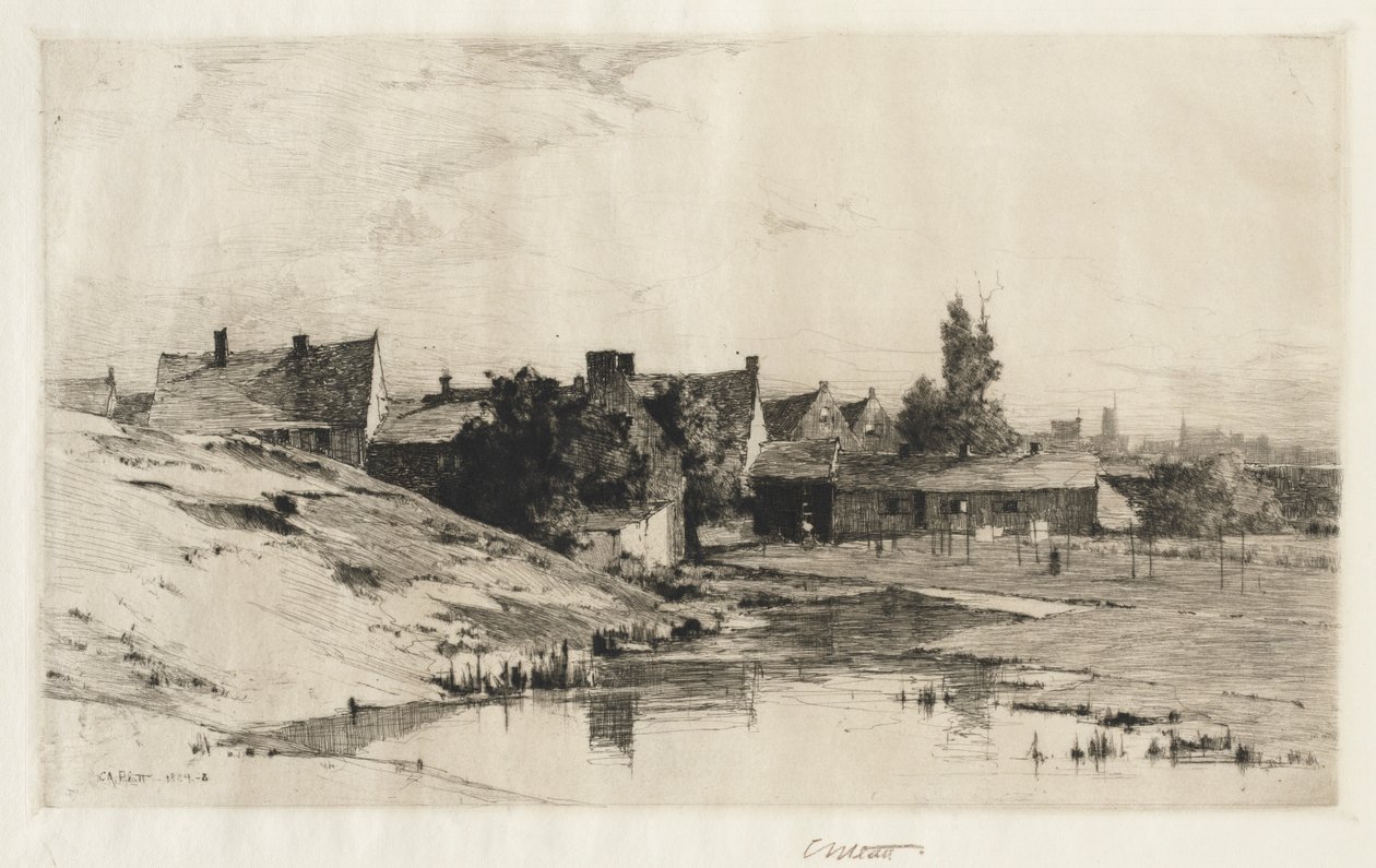 Vanhat talot lähellä Bruggetta, 1884-1888. tekijältä Charles Adams Platt