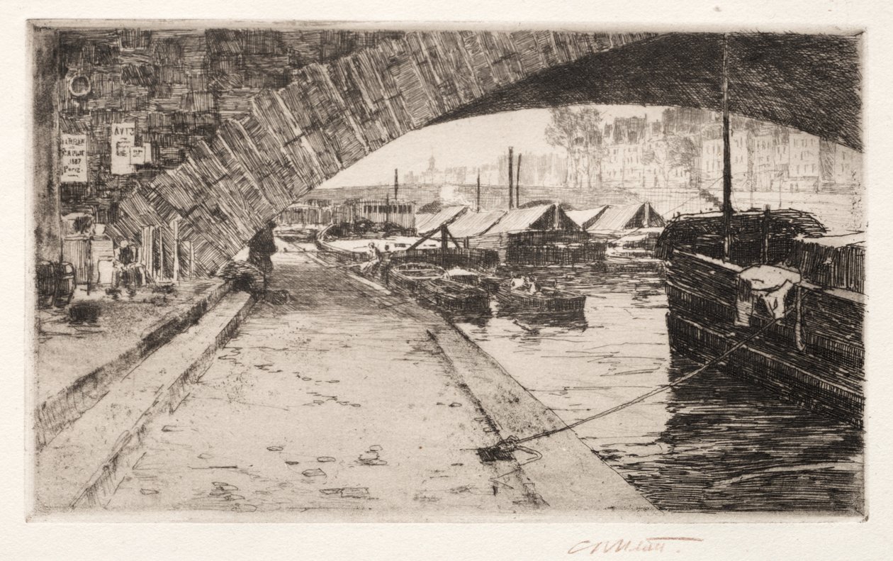 Pont Marien alla, Pariisi, 1887. tekijältä Charles Adams Platt