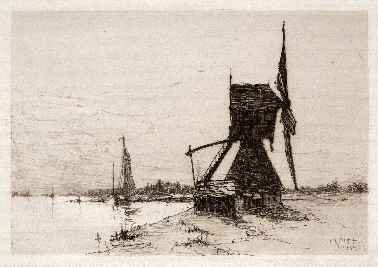 Tuulimylly rannikolla, 1884. tekijältä Charles Adams Platt