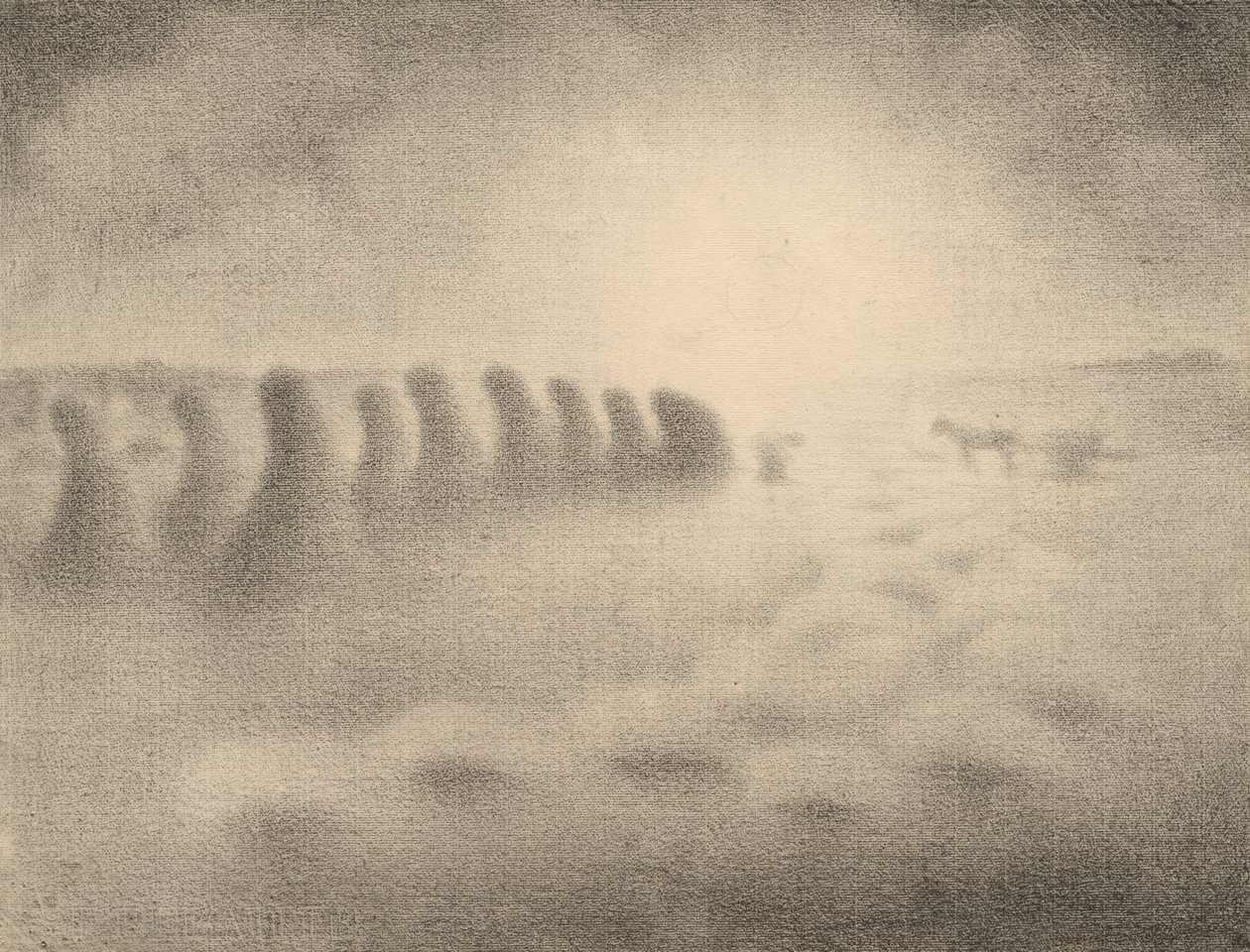 Sadonkorjuun loppu, 1890-luku. tekijältä Charles Angrand