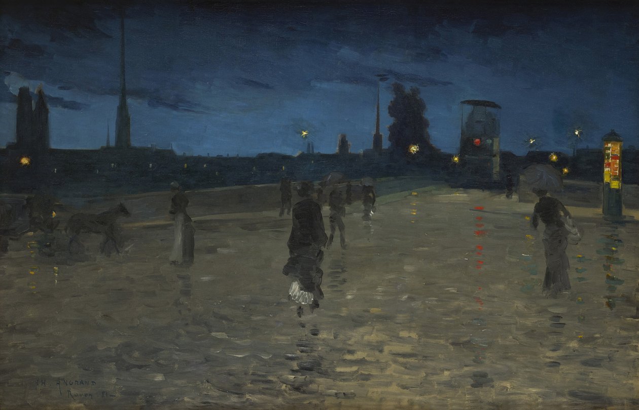Kivisilta, Rouen, 1881. tekijältä Charles Angrand