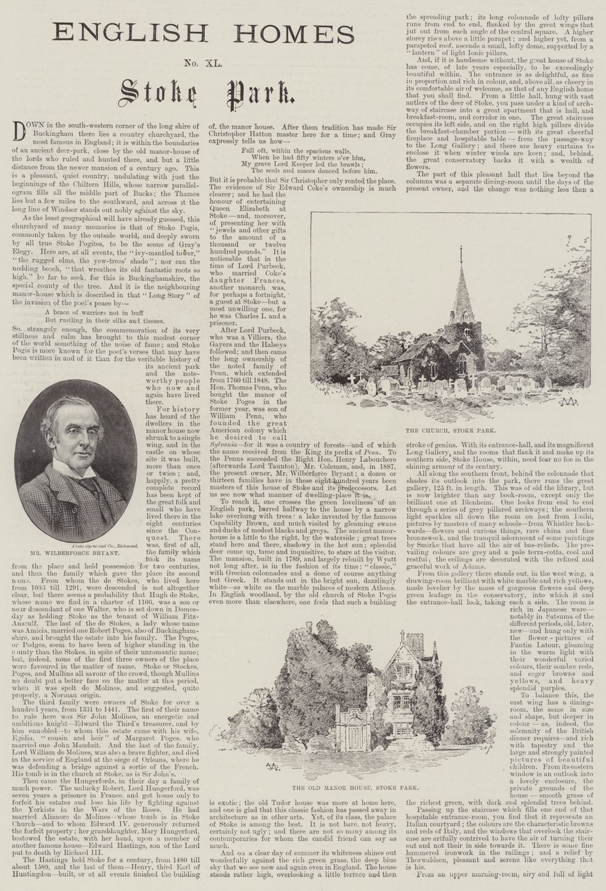 English Homes, Stoke Park tekijältä Charles Auguste Loye